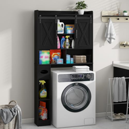 Over The Toilet Storage Cabinet with Sliding Doors