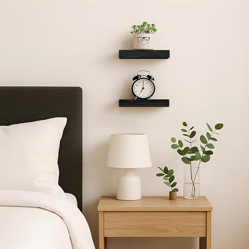 Small Wood Floating Shelves for Wall 8 inch Set of 2 (2 Count)