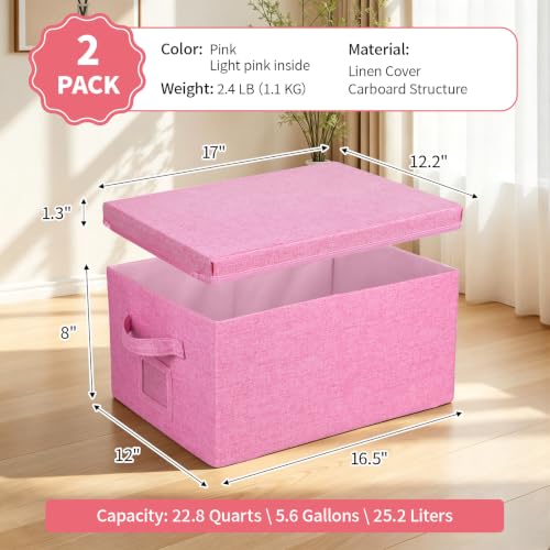 Storage Bins With Lids Closet Organizer Cabinet Box For Clothes (2 Count)
