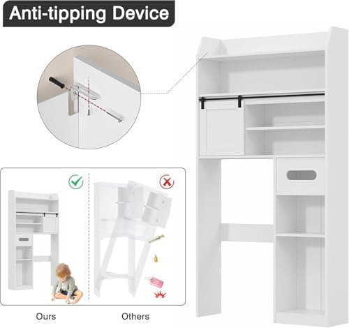 Over The Toilet Storage Cabinet with Sliding Doors