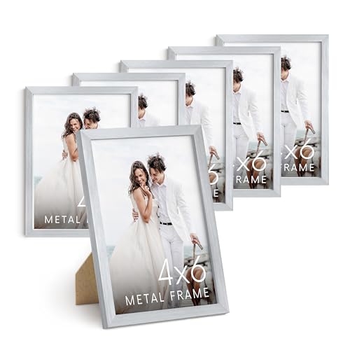 4x6 Silver Metal Picture Frames (6 Count)