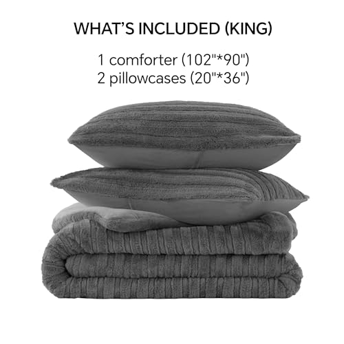 Faux Fur King Size Comforter Set