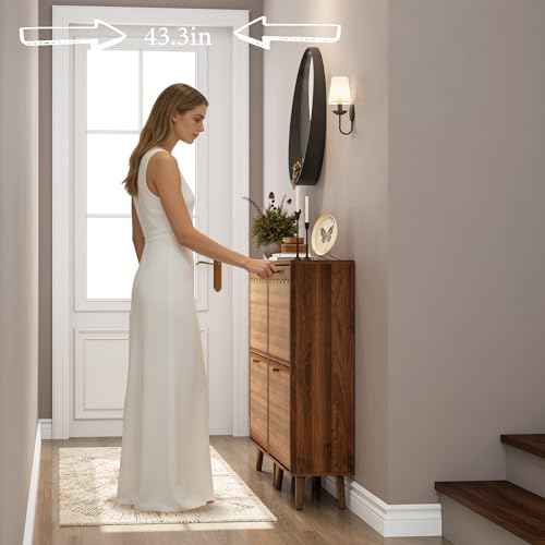 Freestanding Shoe Cabinet for Narrow Entryways