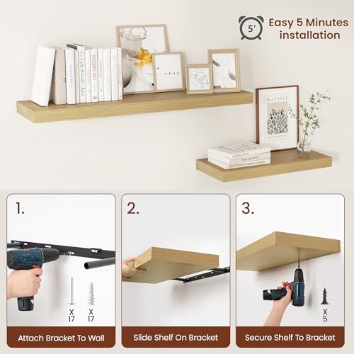 Deep Floating Shelves 48x12” Set of 2 (2 Count)