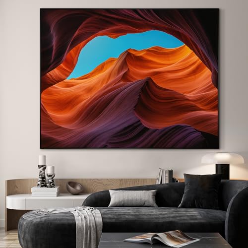 60"x72" Extra Large Framed Wall Art Antelope Canyon Rock Formation with Vibrant Colors for Home Living Room Bedroom Decor