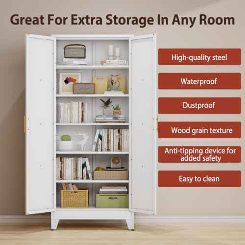 75" H Tall Kitchen Storage Cabinet with Doors