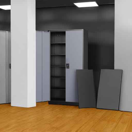 Metal Garage Storage Cabinets with Lock Door and Adjustable Shelves