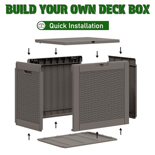 30 Gallon Outdoor Storage Box Waterproof Deck Box for Patio
