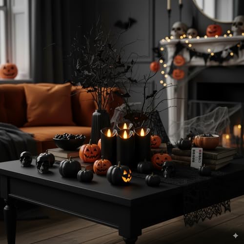 Black Flameless Candles (9 Count)