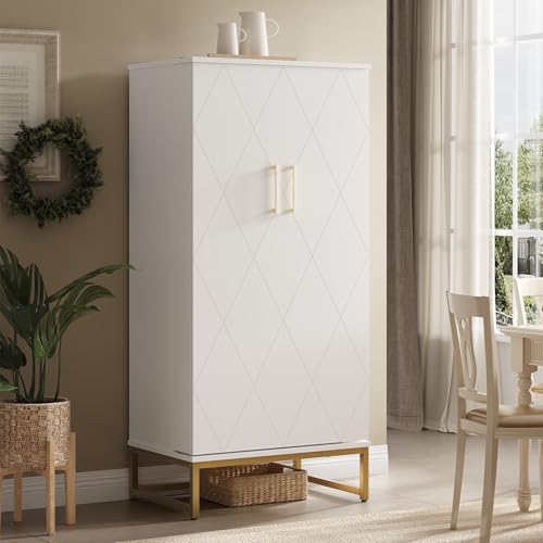 51” Kitchen Pantry Storage Cabinet with Diamond Design