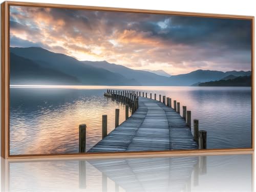 Sunset Lake Framed Canvas Wall Art