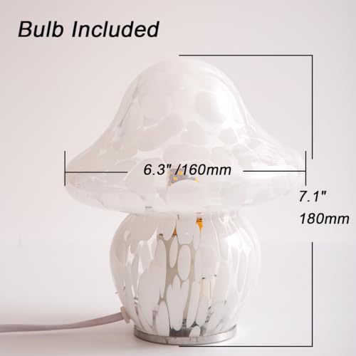 Mushroom Lamp Glass Mushroom Table Lamp for Bedrooms
