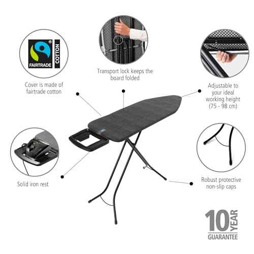 XL Comfort Ironing Board with Solid Steam Iron Rest