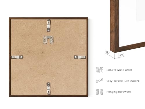 Walnut Oak Wood 8x8 Picture Frames (9 Count)