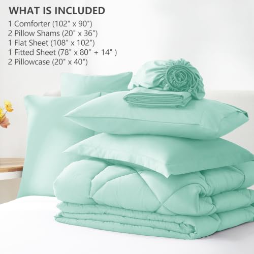 King Size Comforter Set Mint Green