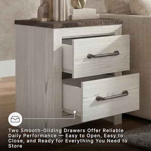 Engineered Wood 2 Drawer Nightstand