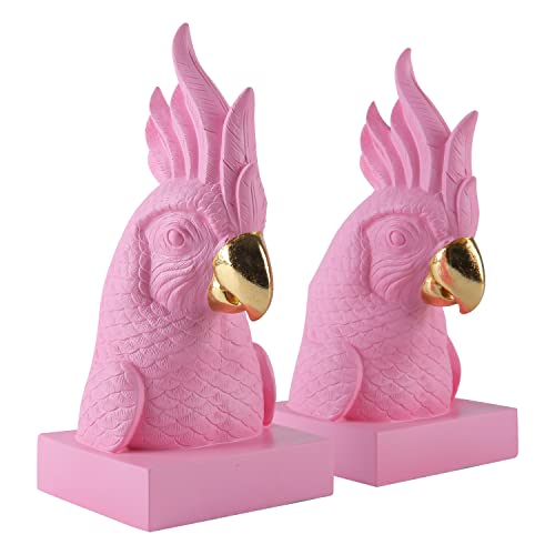 Cute Pink Parrot Decorative Bookends (2 Count)