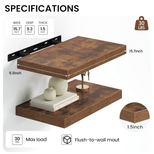 16 inchs Floating Shelves for Wall Set of 2