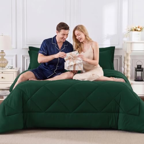 Queen Comforter Set Emerald Green
