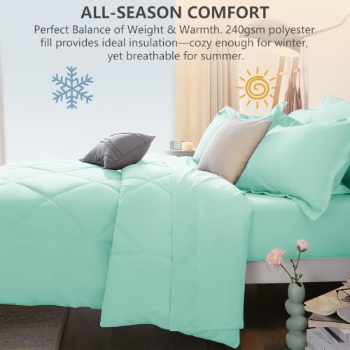 King Size Comforter Set Mint Green