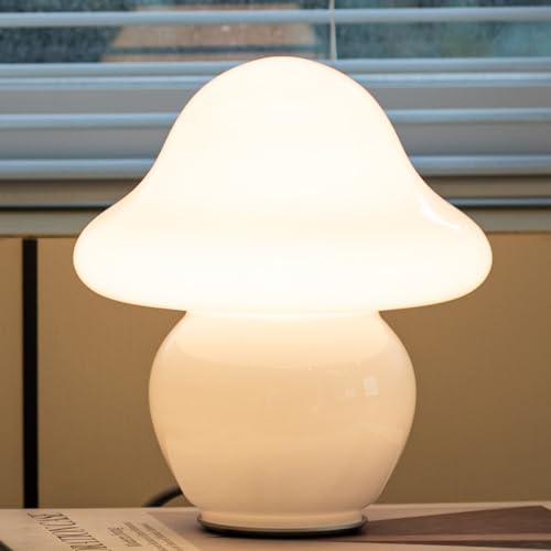 Mushroom Lamp Glass Mushroom Table Lamp for Bedrooms