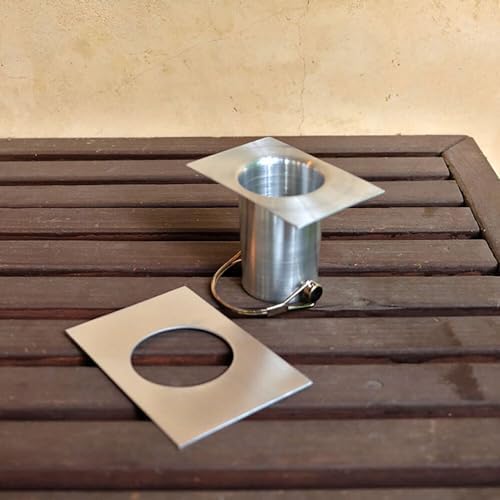 Nutshell Stores Medium Square Cups Rain Chain - Aluminum - 15 Feet