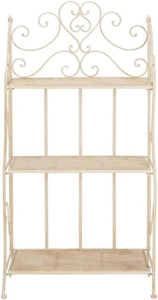 SAFAVIEH PAT5022A Outdoor Collection Torus Pearl White 3-Tier Shelf