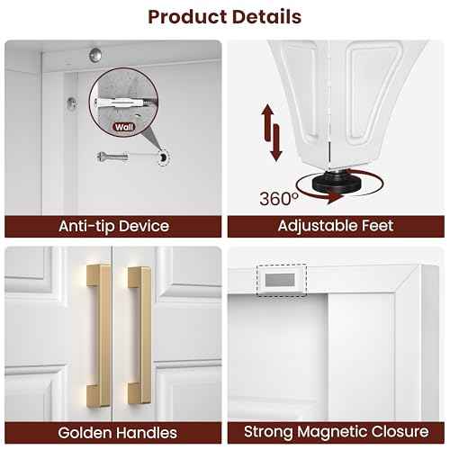 71" Tall Wardrobe Closet with 2 Doors and Hanging Rod