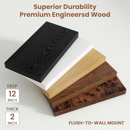 12 Deep Floating Shelves 30x12” Set of 2 (2 Count)