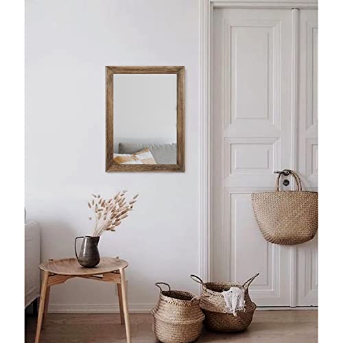 Rustic Wood Mirror Rectangle Decorative Wall Mirrors with Frame