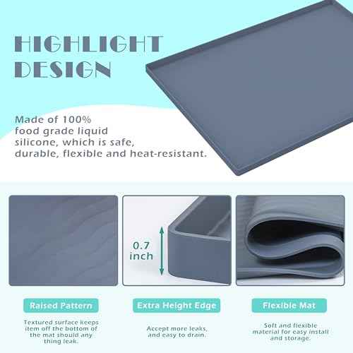 Waterproof Silicone Under Sink Mat 22'' x 22'' Shelf Liner for Kitchen and Bathroom