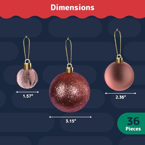 36 Pieces Champagne Christmas Ornaments Set