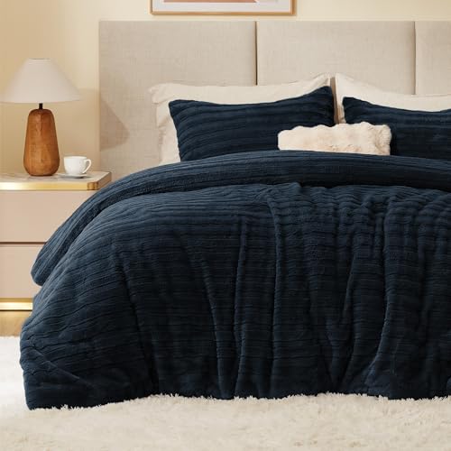 Faux Fur Queen Comforter Set