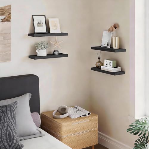 Black Floating Shelves 15.7in