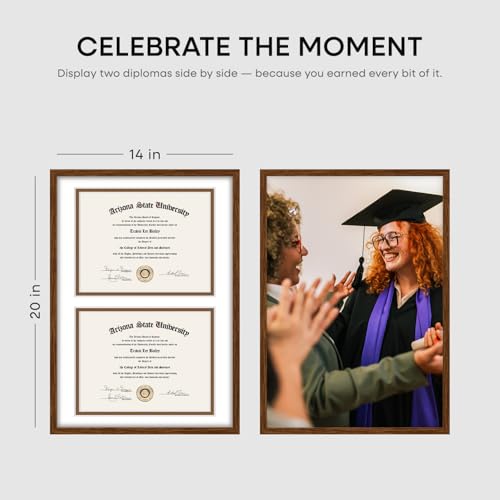 14x20 Brown Oak Diploma Frame (3 Count)