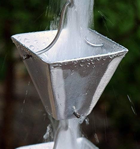 Nutshell Stores Medium Square Cups Rain Chain - Aluminum - 15 Feet