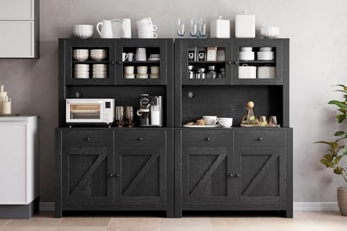 Kitchen Pantry Cabinet with Microwave Stand