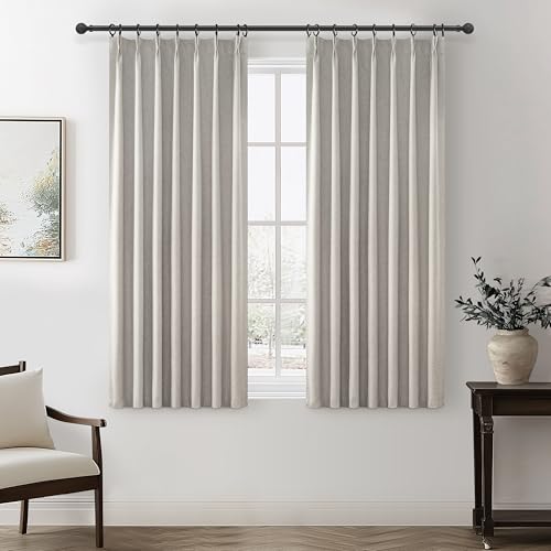 Natural Melange Black Out 54 Inches Long Boho Small Curtains 2 Panels Set (2 Count)