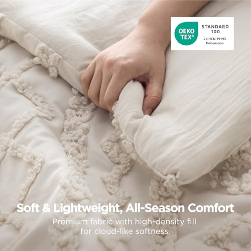 Tufted Boho Comforter Set Oversized King Size