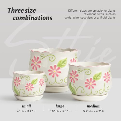 Pink Ceramic Flower Pots (3 Count)