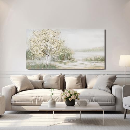 Green Wall Art Modern Nature Wall Art Canvas Art Wall Decor Spring Scene Wall Art Decor Artwork Large Wall Art Prints for Room Living Room Bedroom Office Decor 24X48 inch