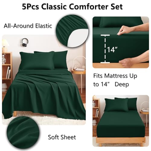 Twin XL Comforter Set Emerald Green