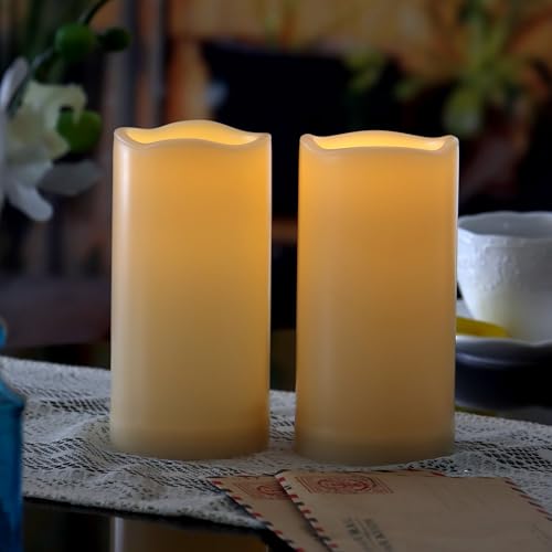 Outdoor Battery Operated Flameless Candles with Remote Timer D3”xH6” 6 PCS