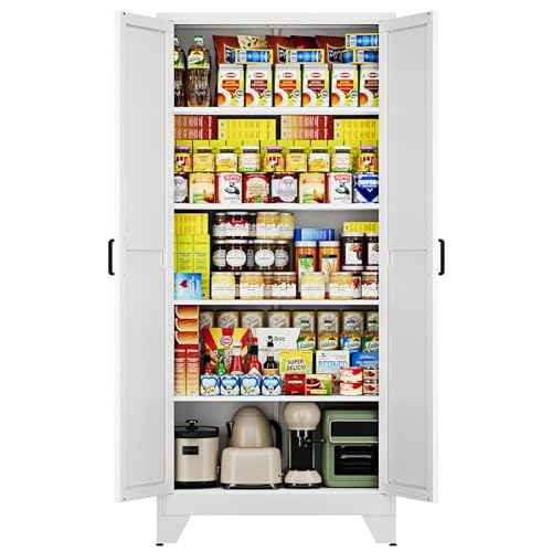 75" H Metal Storage Cabinet with 2 Doors and 4 Shelves