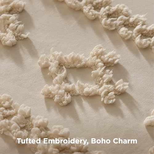 Tufted Boho Comforter Set Queen Size