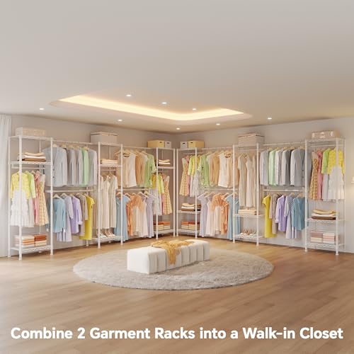 H11 Heavy Duty Clothes Rack White Clothing Rack for Hanging Clothes