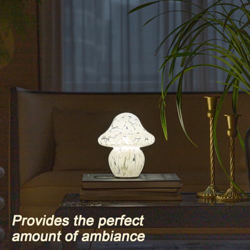Mushroom Lamp Glass Mushroom Table Lamp for Bedrooms