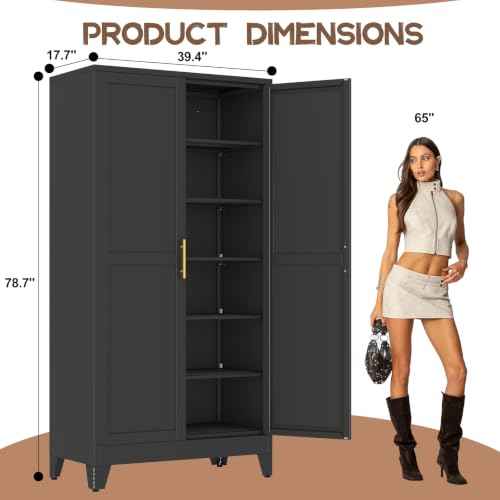 78.7" Tall Metal Pantry Cabinet