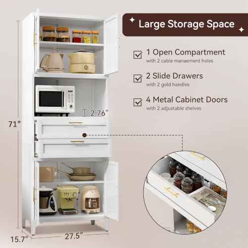 71" Kitchen Pantry Cabinet