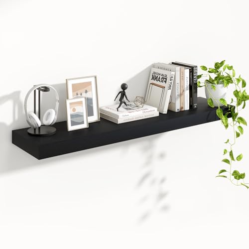 Floating Shelves 47.2" W x 10.3" D Black Set of 1